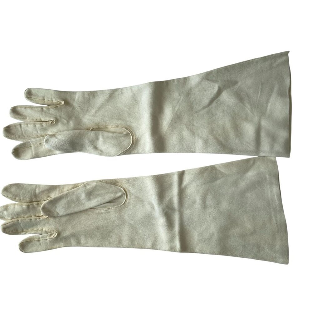 Vintage 1960's Kislav Marshall Fields Soft Off White Opera Gloves - Picture 4 of 12